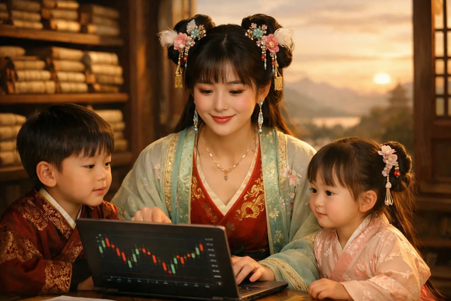 หอคัมภีร์ ม้วนคัมภีร์เรียงราย