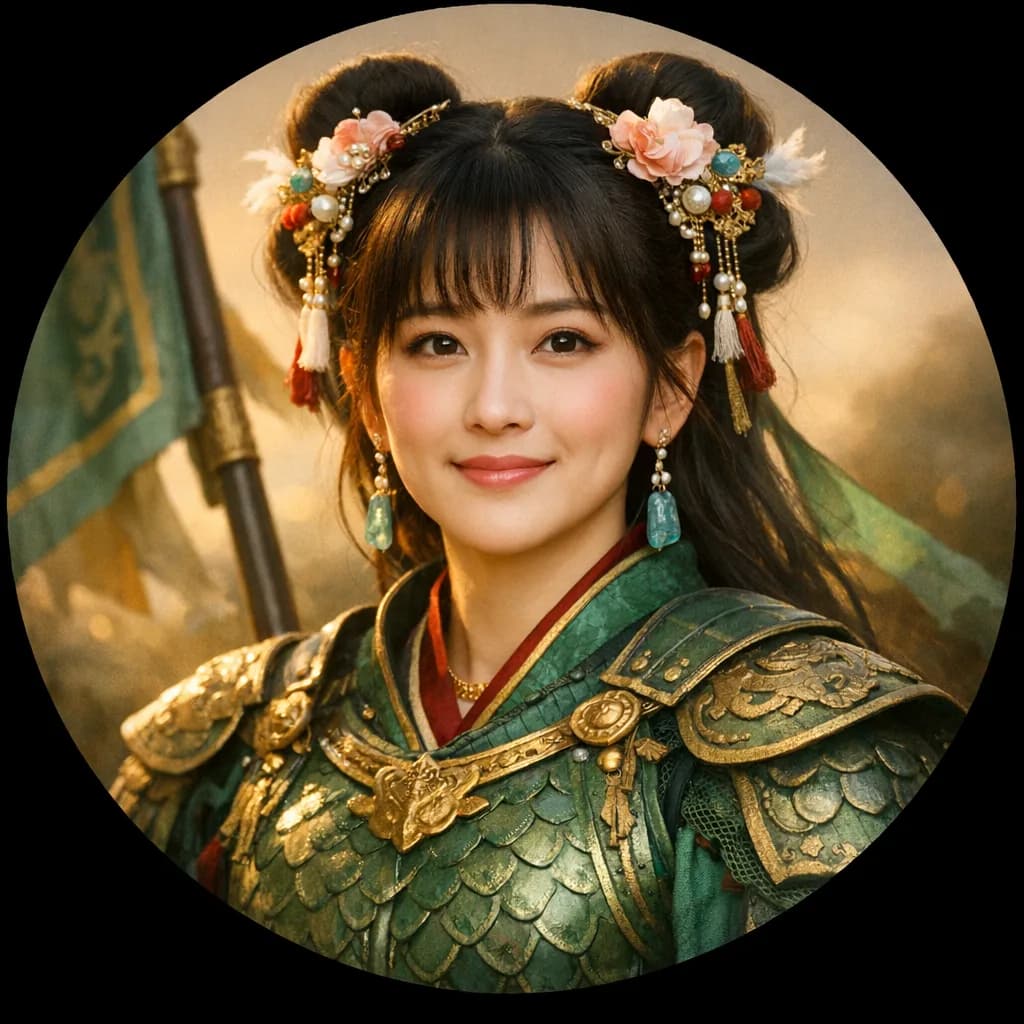 แม่ทัพหญิงในชุดเกราะเขียวหยก ธงชี้ขึ้น